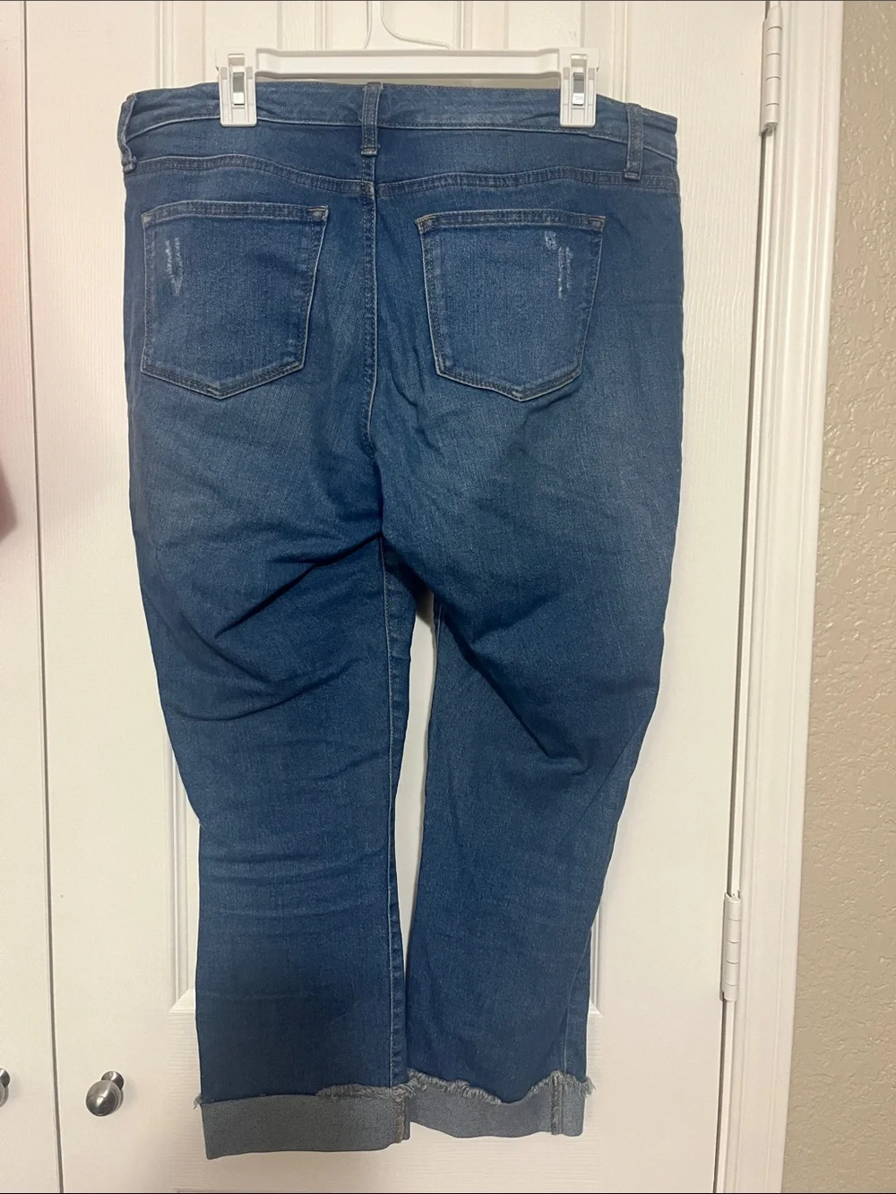 new directions Dark Blue Girlfriend Cropped Ankle Jeans